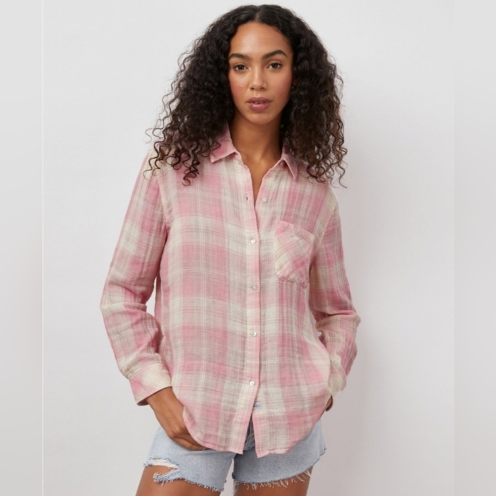 NWT Rails Organic Cotton Check Ellis Button Down … - image 2